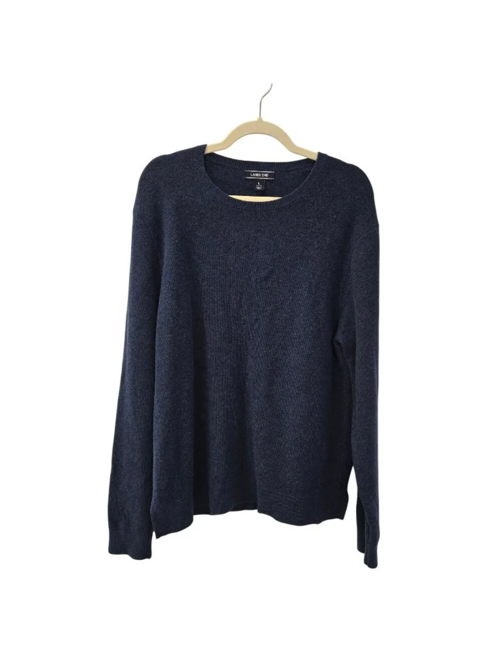 Lands' End Wool & Viscose Blend Crewneck Sweater Size Large